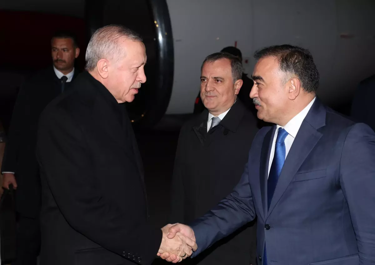 Cumhurbaşkanı Erdoğan, Bakü’ye ulaştı